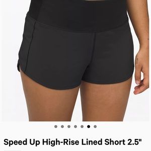 Lululemon Speed Up High-Rise Lined Short 2.5" sz6